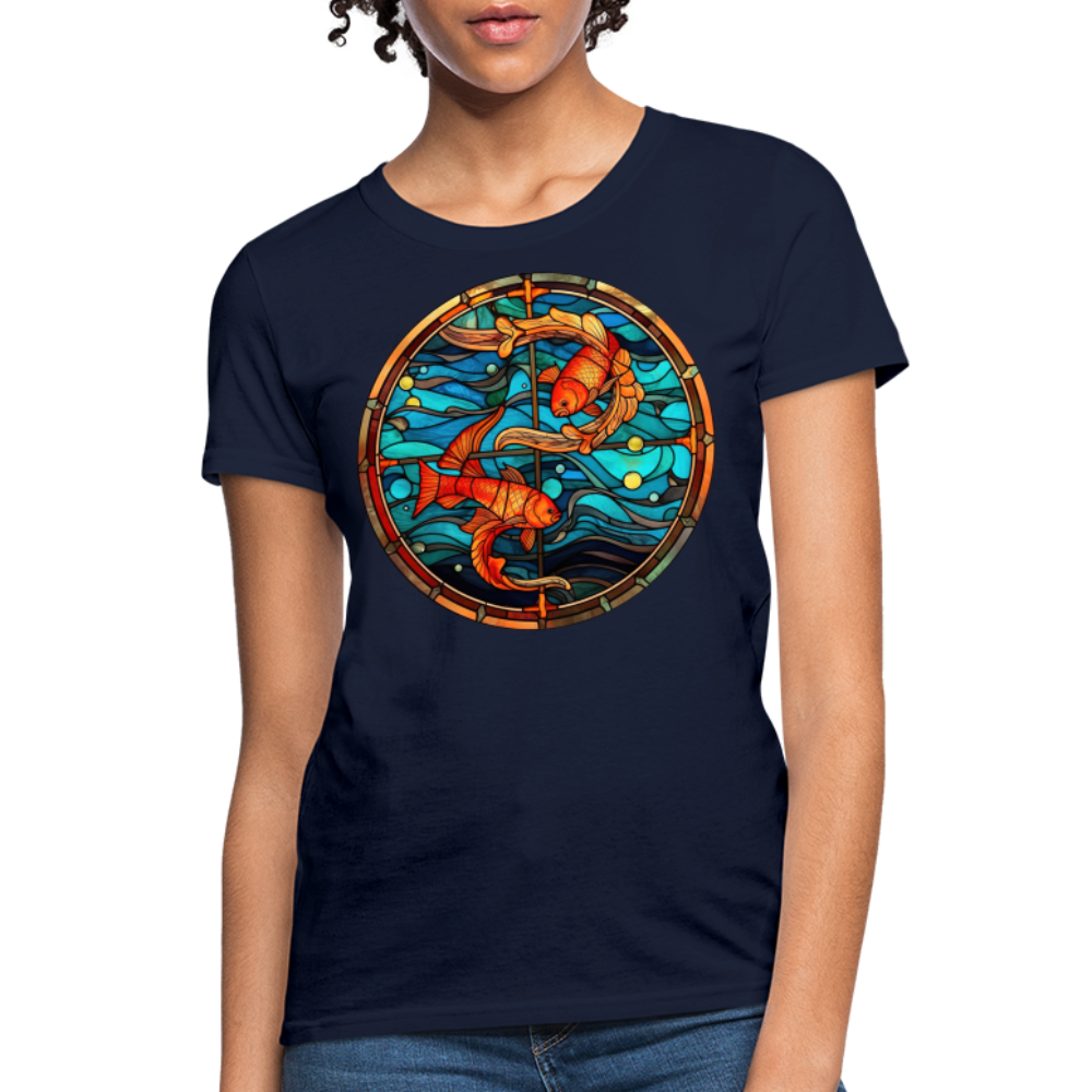 Women's Mosaic Pisces T-Shirt - navy