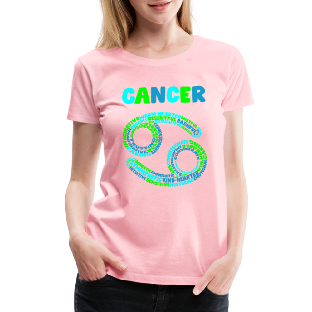 Women's Power Words Cancer Premium T-Shirt - pink