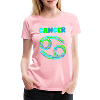 Thumbnail for Women's Power Words Cancer Premium T-Shirt - pink