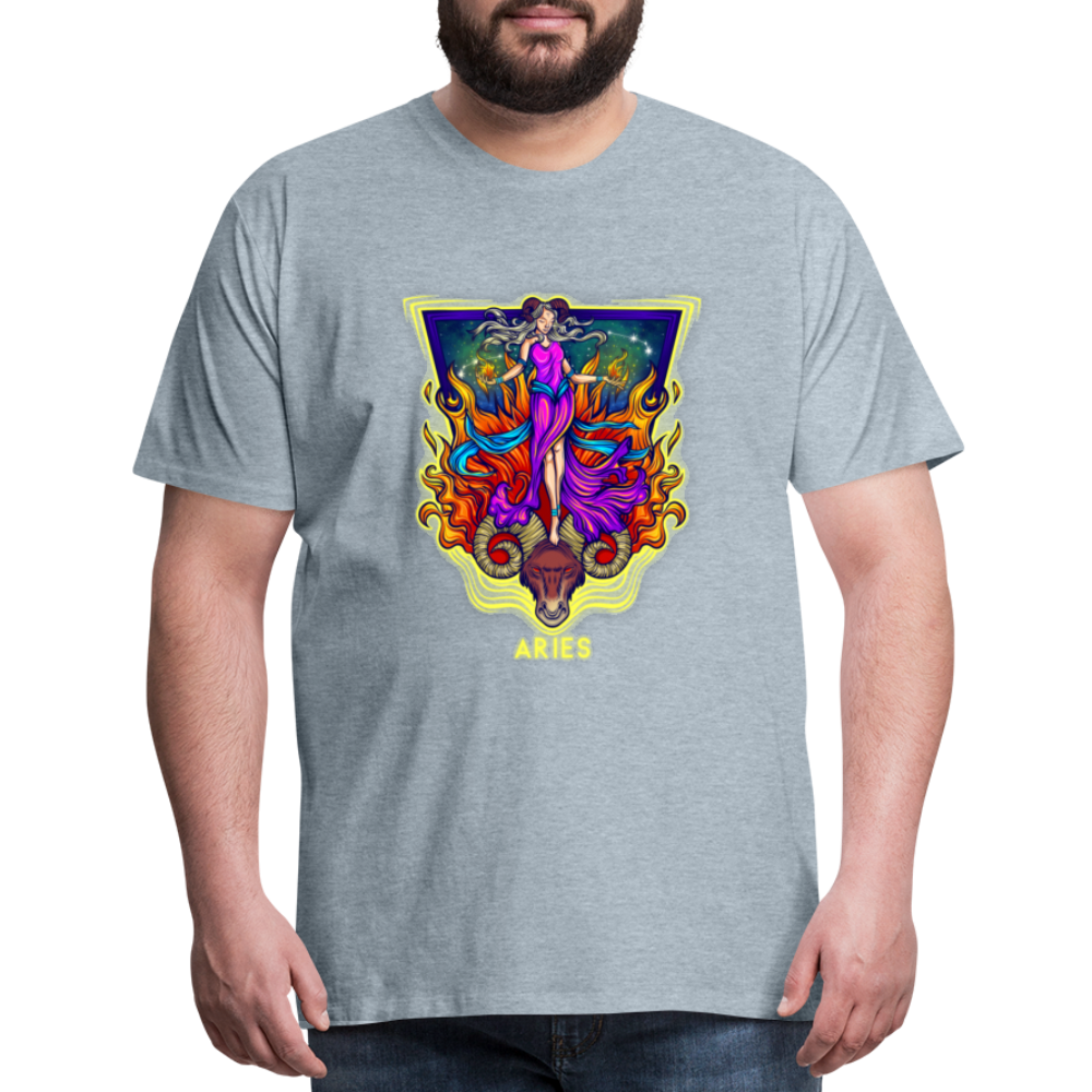 Men's Psychedelic Premium T-Shirt - heather ice blue