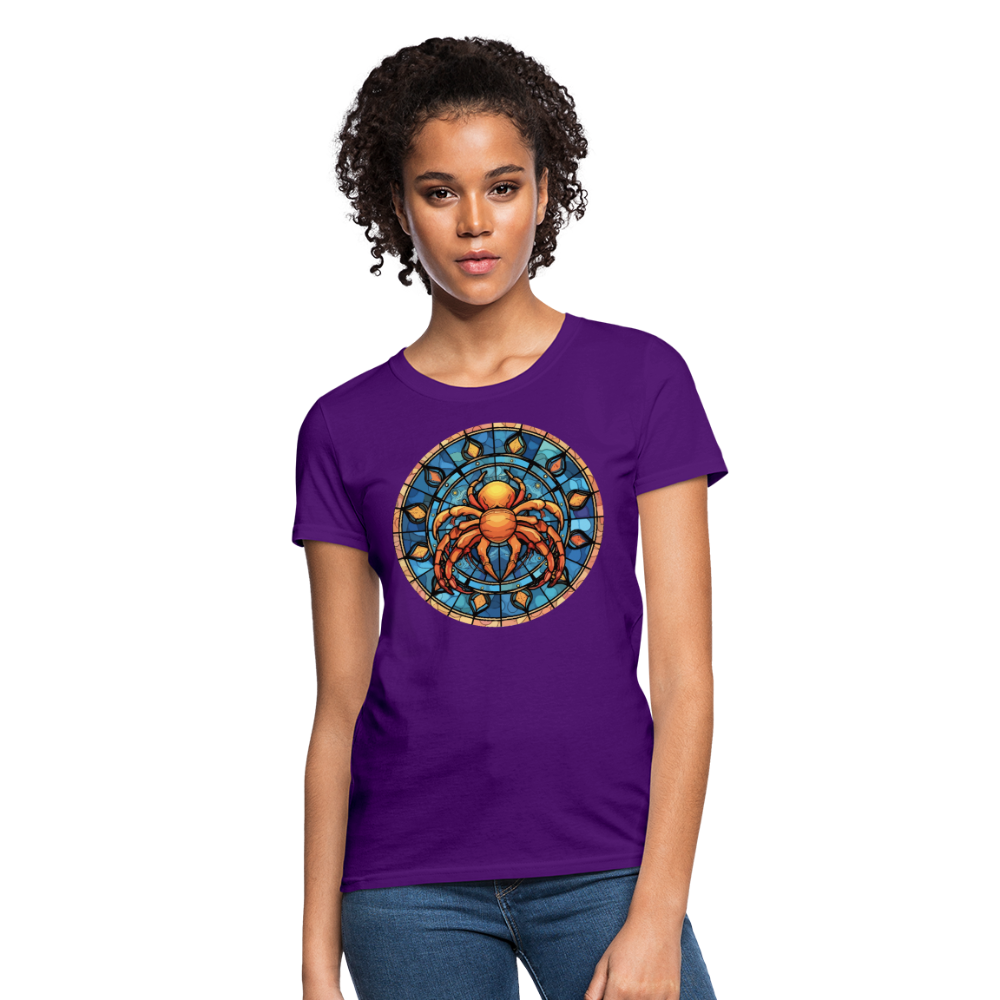 Women's Mosaic Cancer T-Shirt - purple