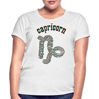 Thumbnail for Women's Power Words Capricorn Relaxed Fit T-Shirt - white