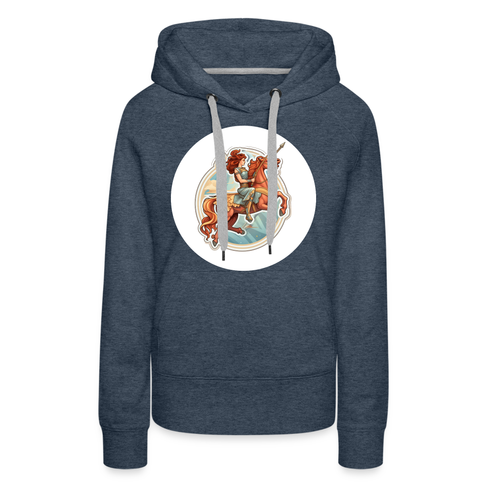 Women’s Symbol Sagittarius Premium Hoodie - heather denim