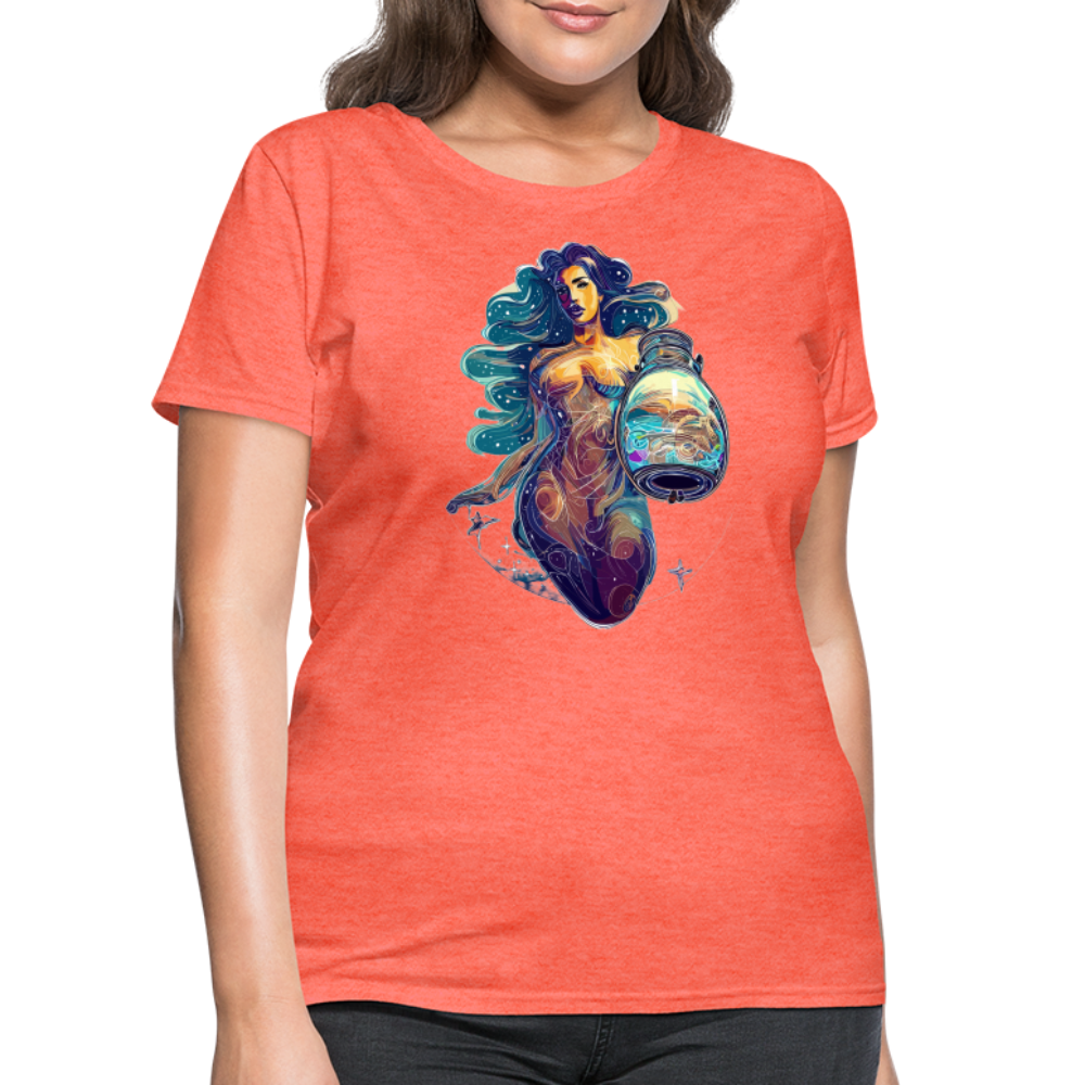 Women's Mythical Aquarius T-Shirt - heather coral