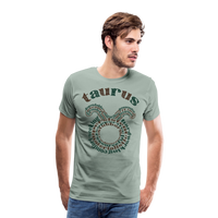 Thumbnail for Men's Power Words Taurus Premium T-Shirt - steel green