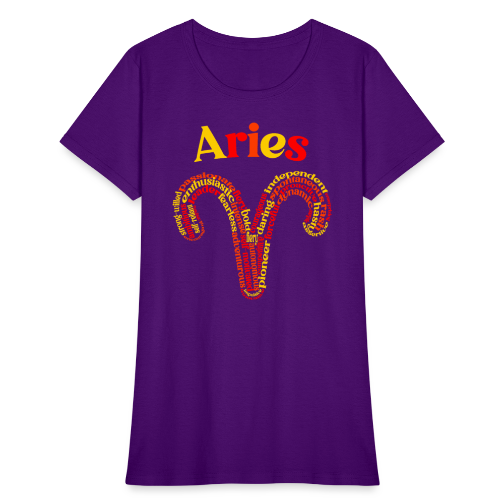 Women's Power Words Aries T-Shirt - purple