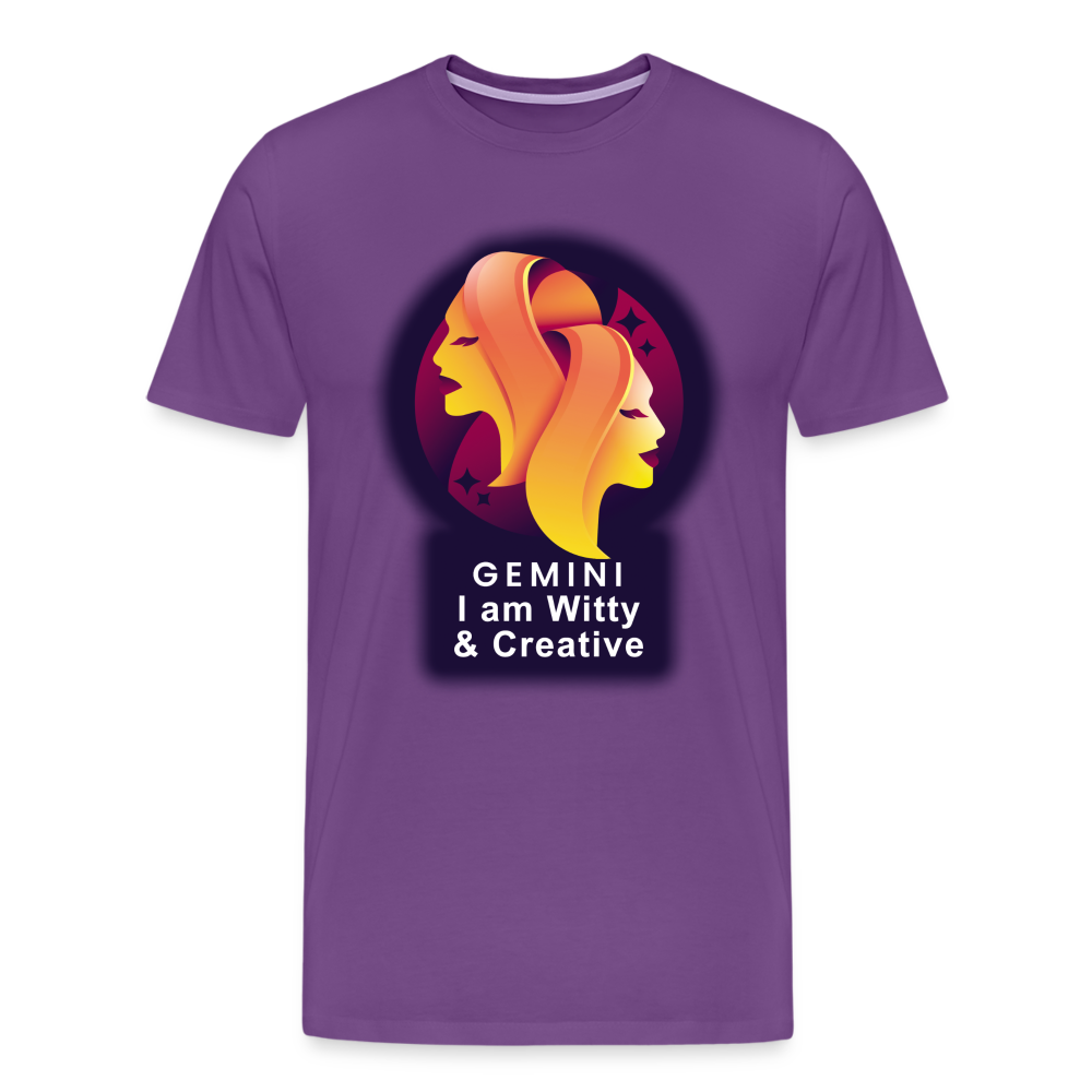 Men's Glow Gemini Premium T-Shirt - purple