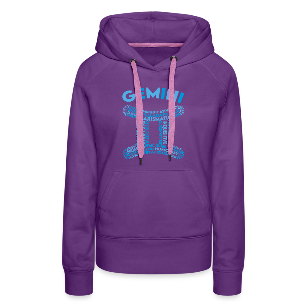 Women's Power Words Gemini Premium Hoodie - purple 