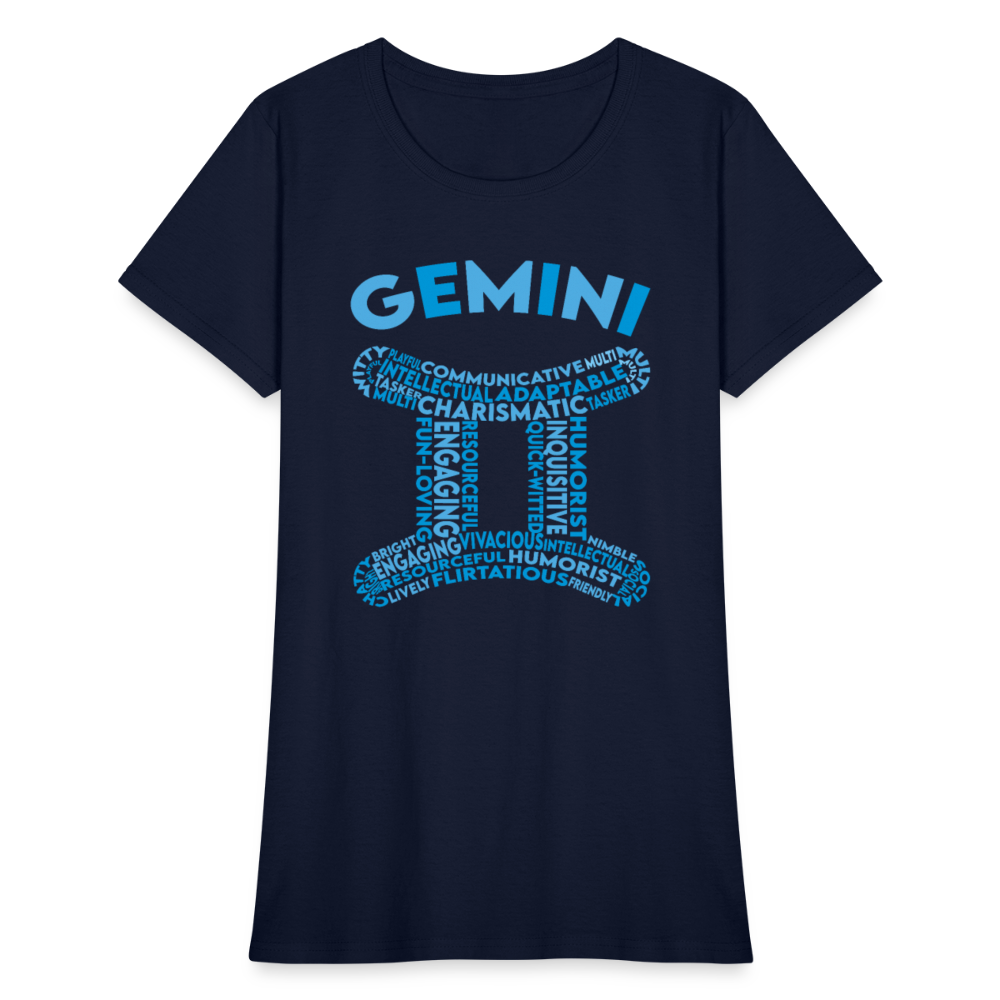 Women's Power Words Gemini T-Shirt - navy