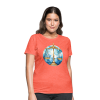 Thumbnail for Women's Mythical Libra T-Shirt - heather coral