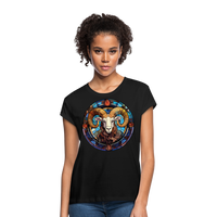 Thumbnail for Women's Mosaic Aries Relaxed Fit T-Shirt - black