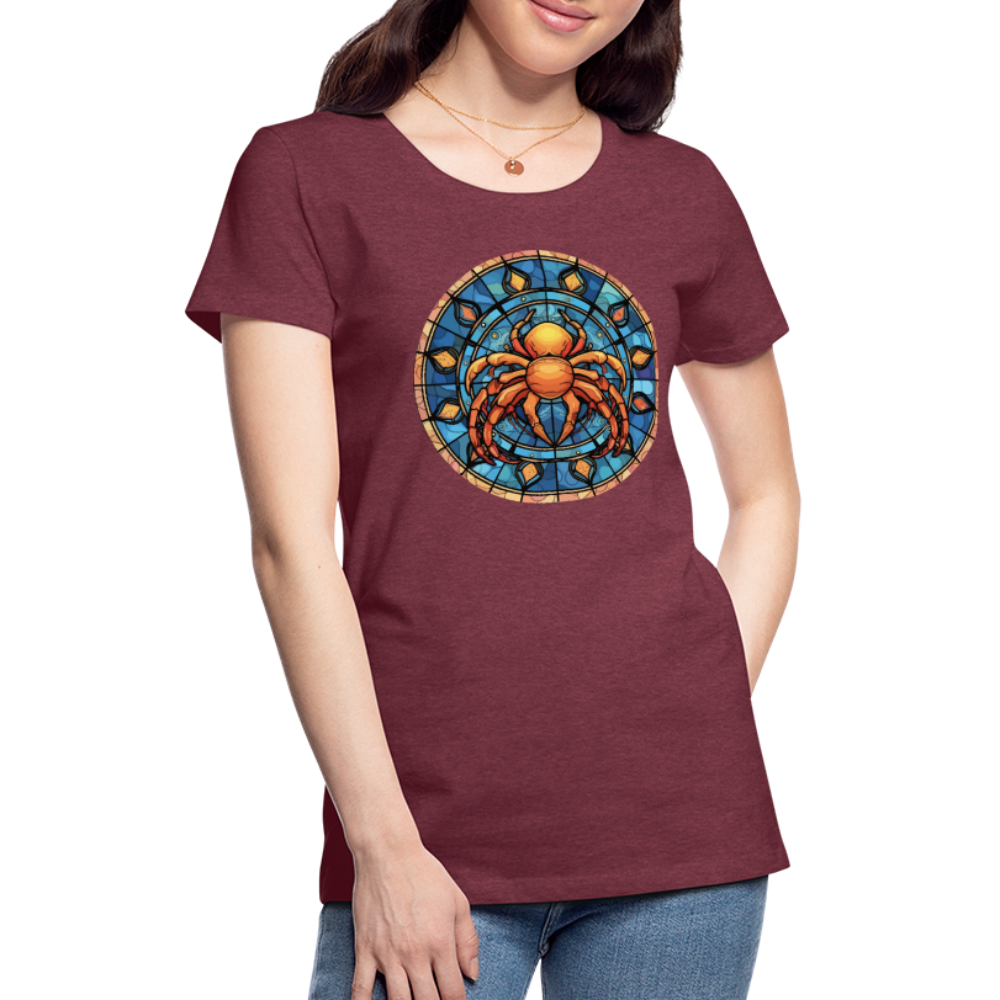 Women’s Mosaic Cancer Premium T-Shirt - heather burgundy