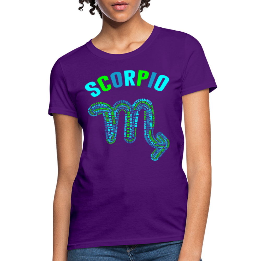 Women's Power Words Scorpio T-Shirt - purple