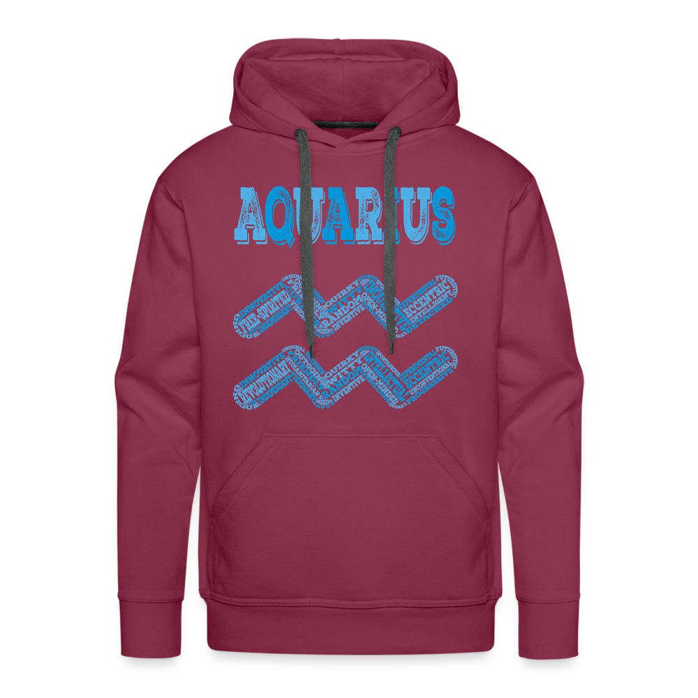 Men's Power Words Aquarius Premium Hoodie - burgundy