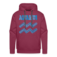 Thumbnail for Men's Power Words Aquarius Premium Hoodie - burgundy