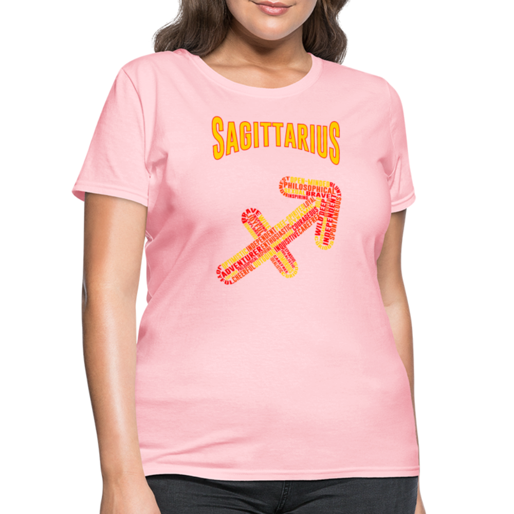 Women's Power Words Sagittarius T-Shirt - pink