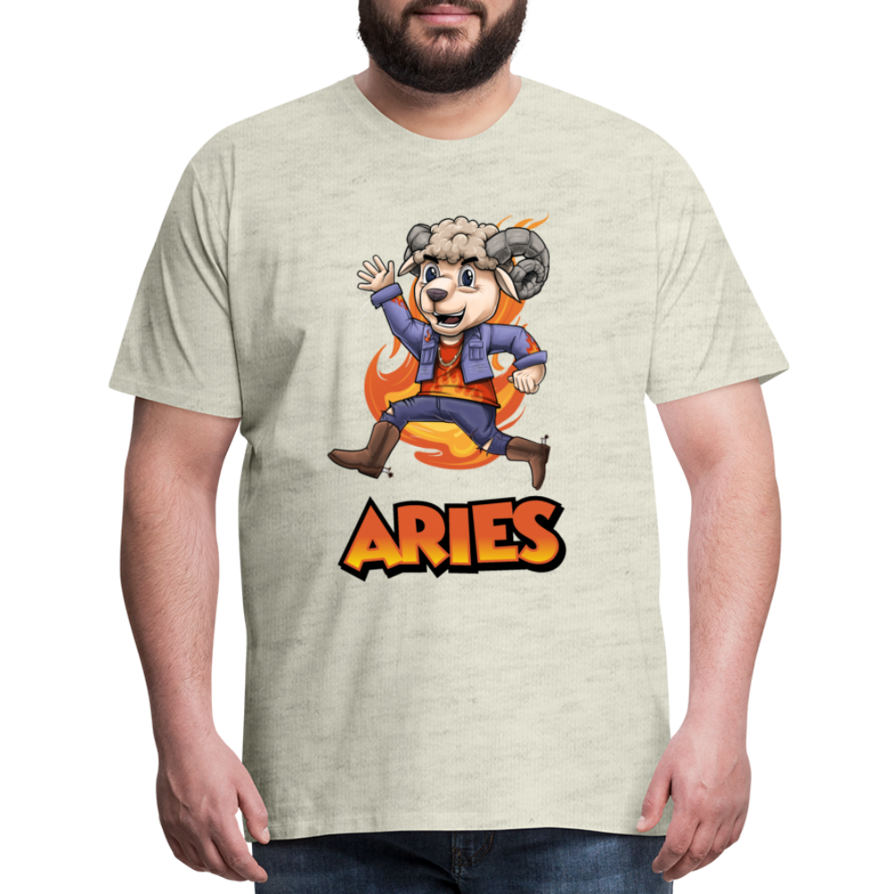 Men's Playful Aries Premium T-Shirt - heather oatmeal