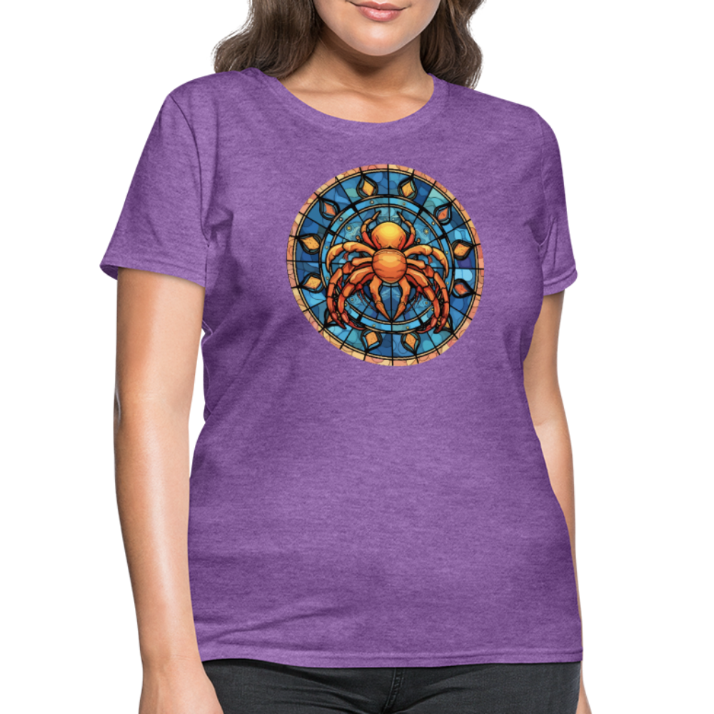 Women's Mosaic Cancer T-Shirt - purple heather