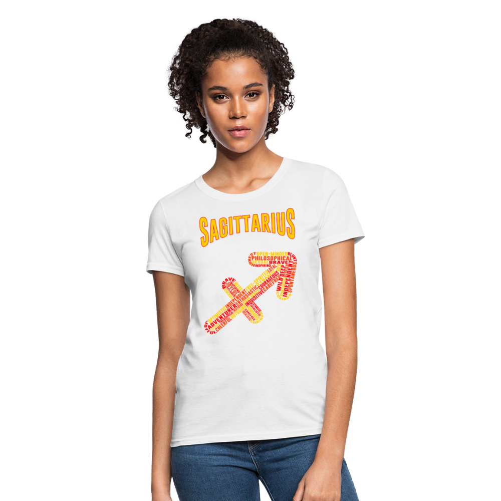 Women's Power Words Sagittarius T-Shirt - white