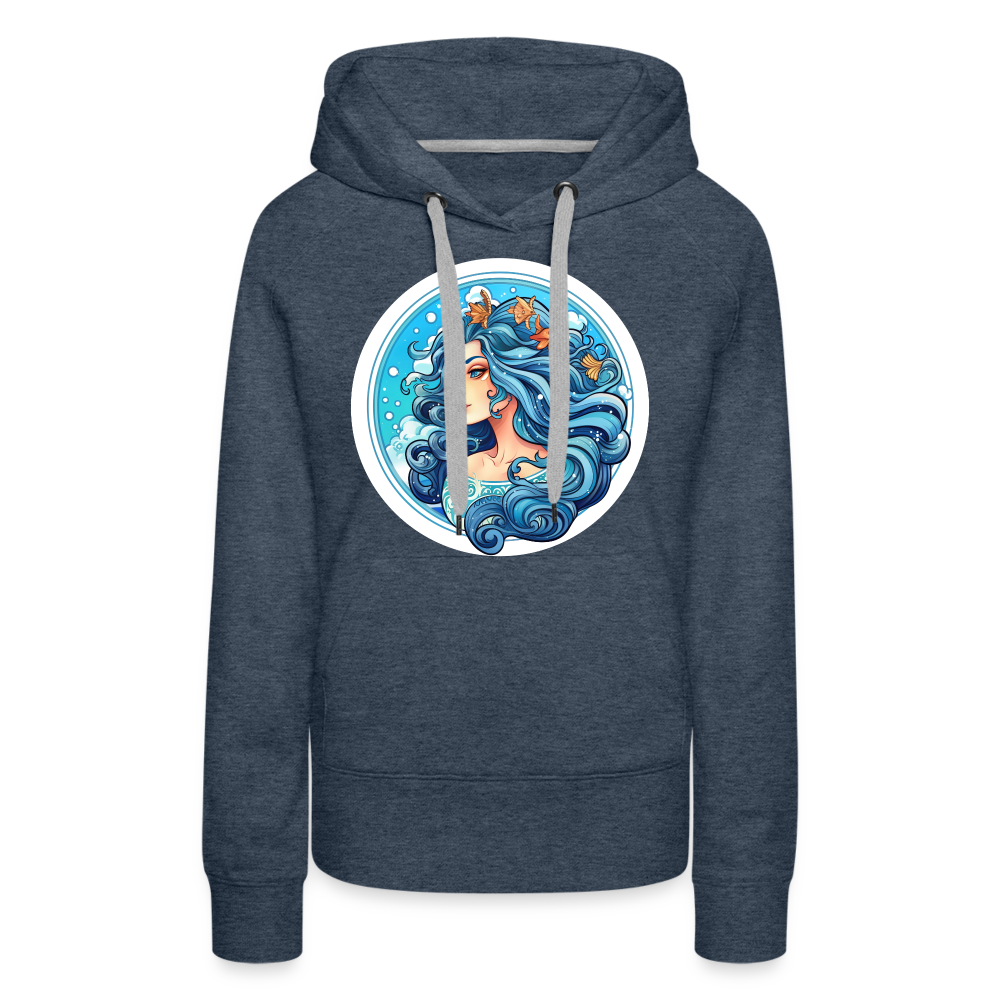 Women’s Symbol Aquarius Premium Hoodie - heather denim