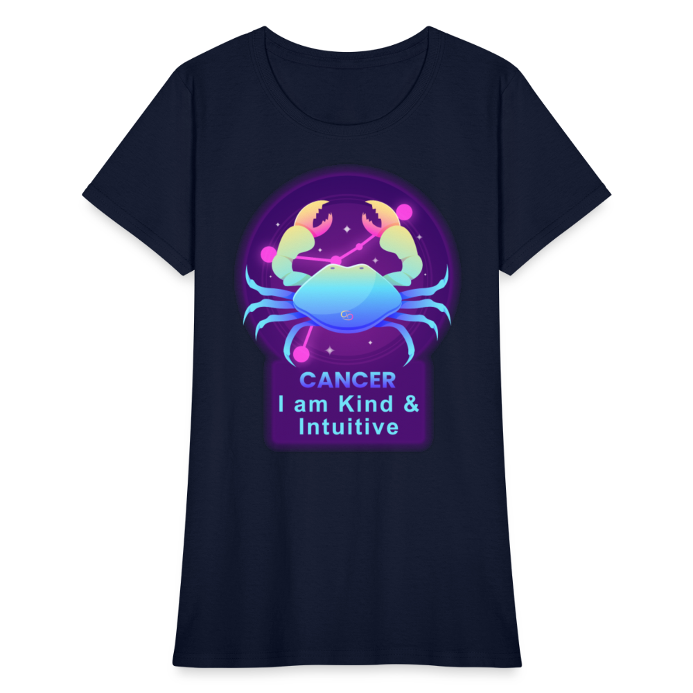 Women's Neon Cancer T-Shirt - navy