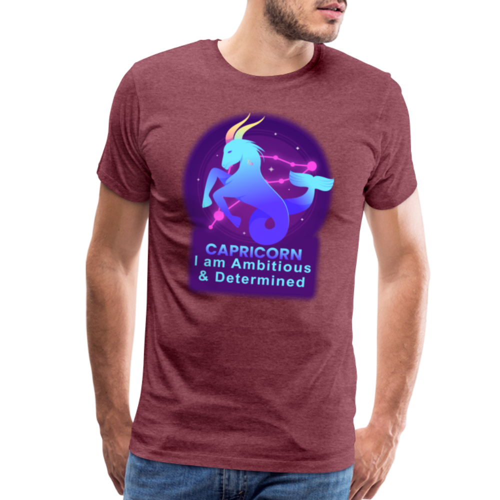 Men's Neon Capricorn Premium T-Shirt - heather burgundy