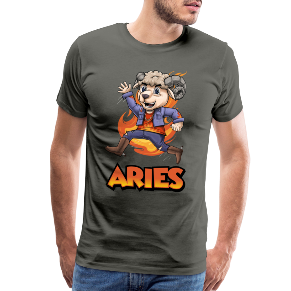 Men's Playful Aries Premium T-Shirt - asphalt gray