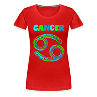 Thumbnail for Women's Power Words Cancer Premium T-Shirt - red