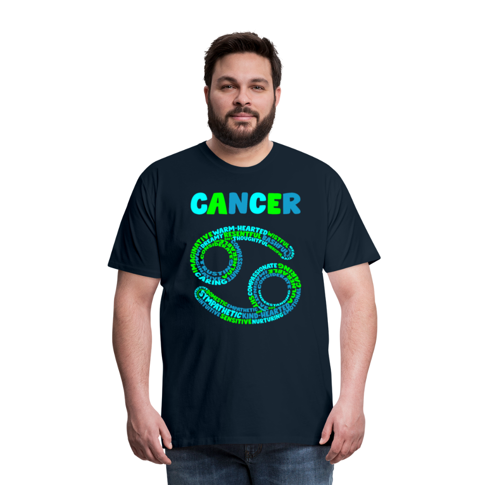 Men's Power Words Cancer Premium T-Shirt - deep navy