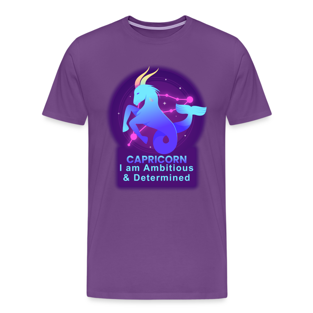 Men's Neon Capricorn Premium T-Shirt - purple