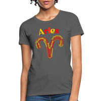 Thumbnail for Women's Power Words Aries T-Shirt - charcoal