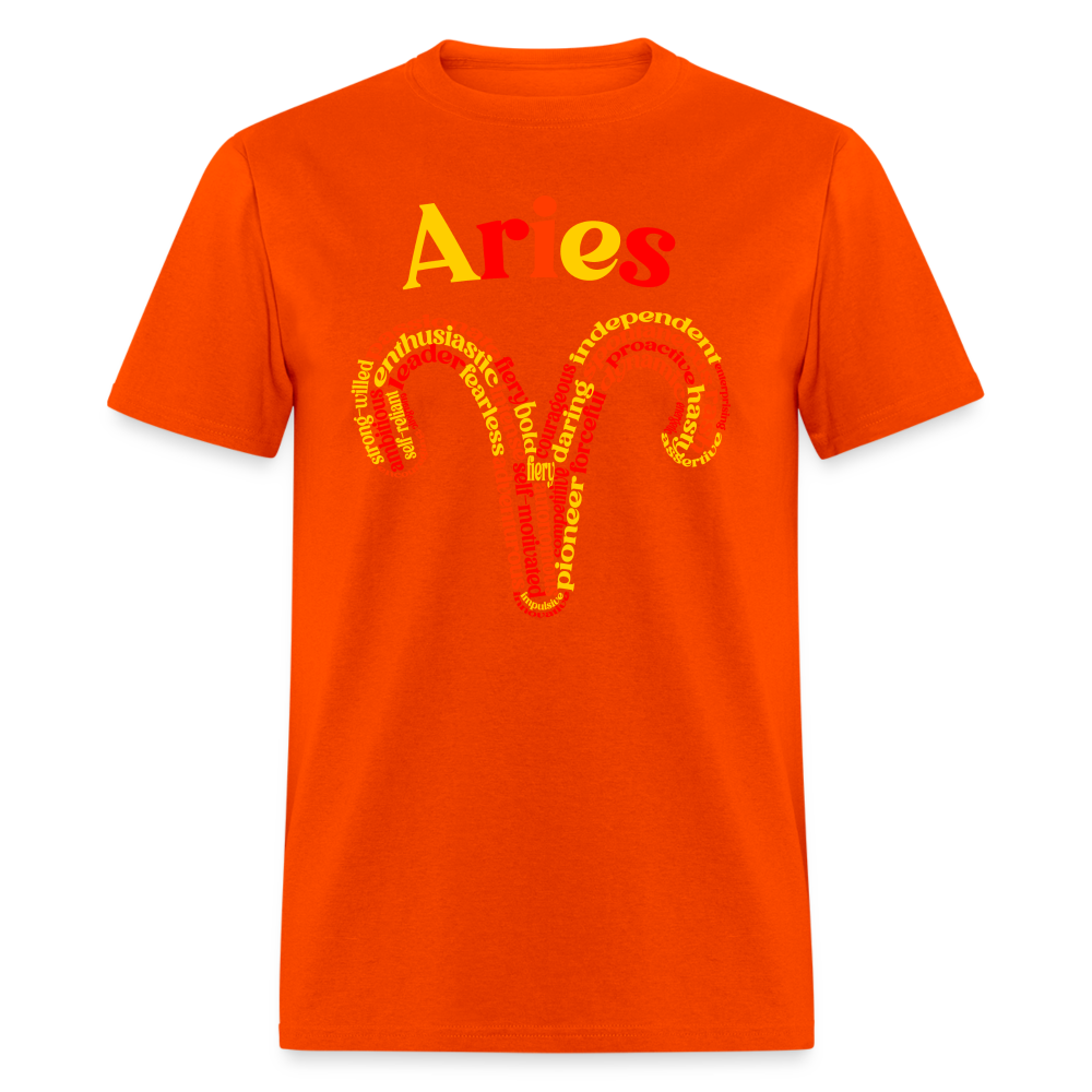 Men's Power Words Aries Classic T-Shirt - orange