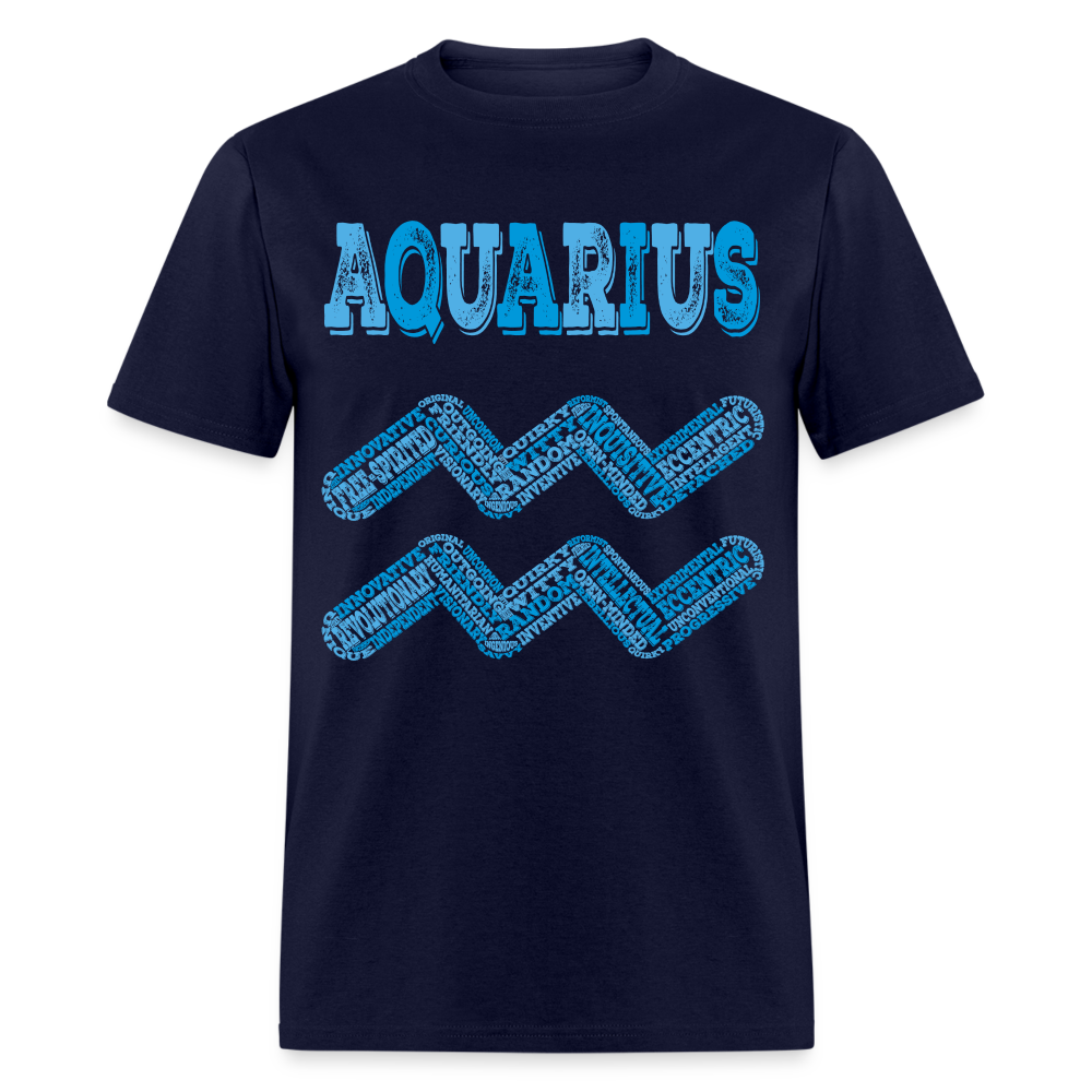 Men's Power Words Aquarius Classic T-Shirt - navy