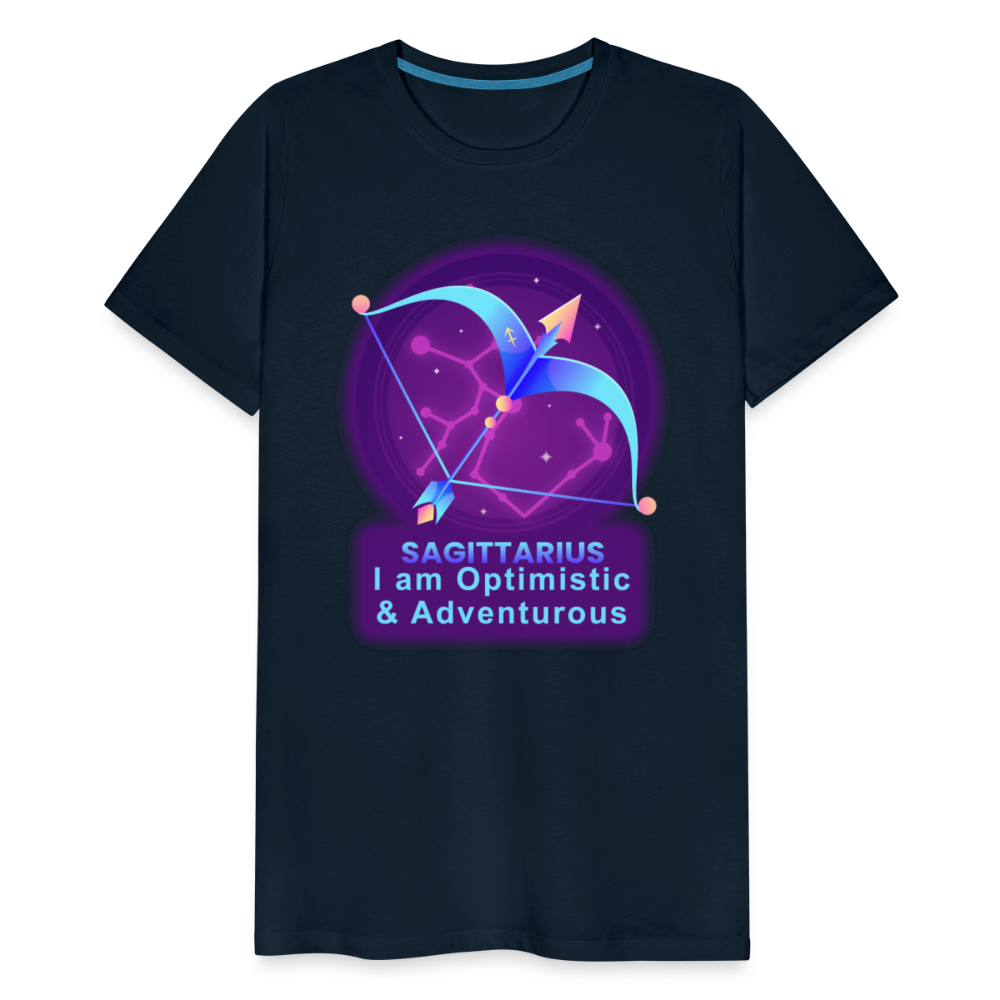 Men's Neon Sagittarius Premium T-Shirt - deep navy