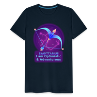 Thumbnail for Men's Neon Sagittarius Premium T-Shirt - deep navy