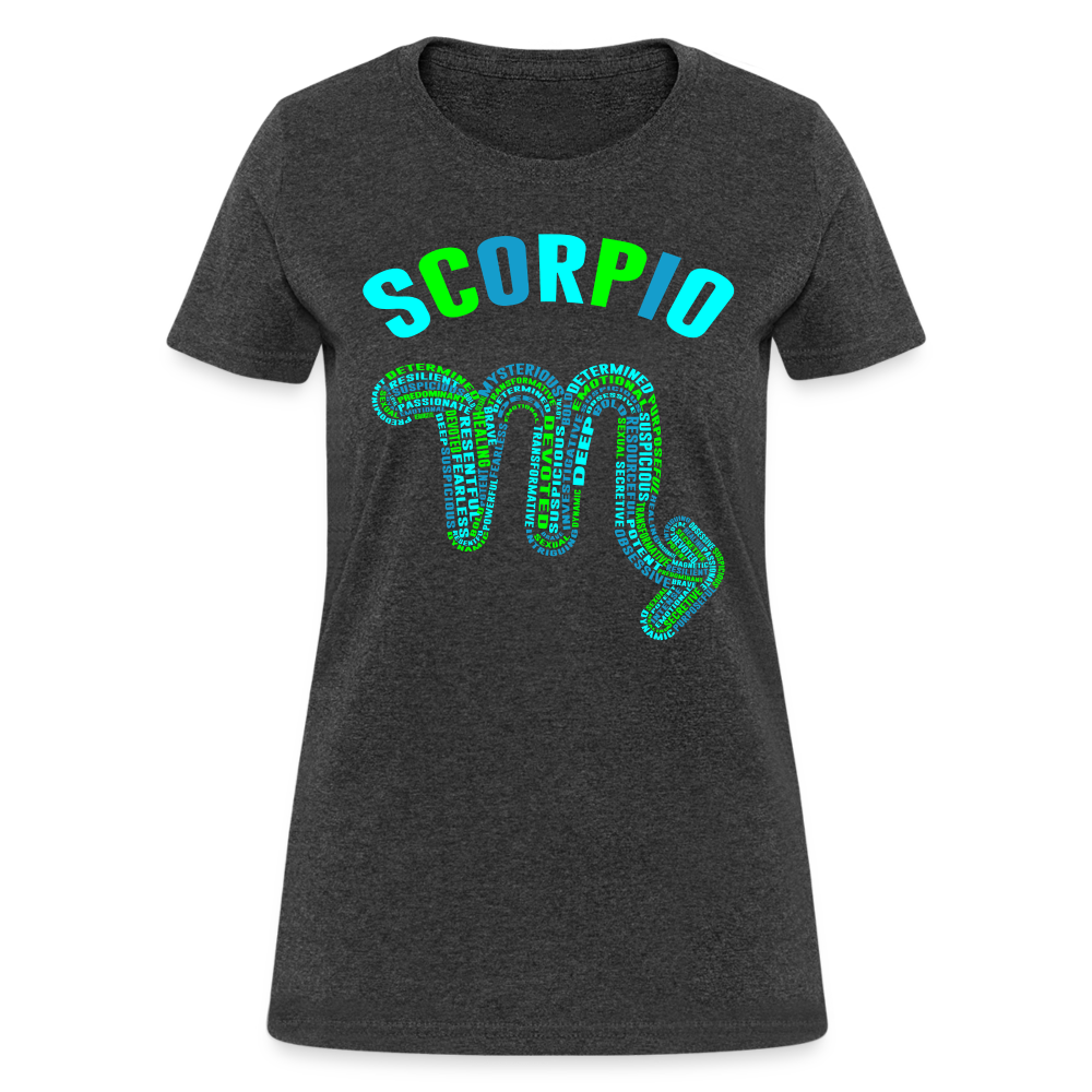 Women's Power Words Scorpio T-Shirt - heather black