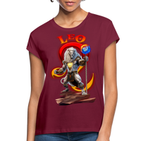 Thumbnail for Women's Astral Leo Relaxed Fit T-Shirt - burgundy