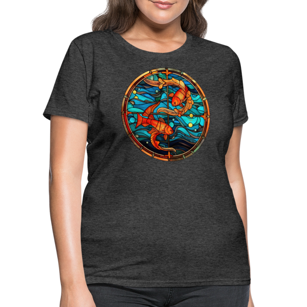 Women's Mosaic Pisces T-Shirt - heather black