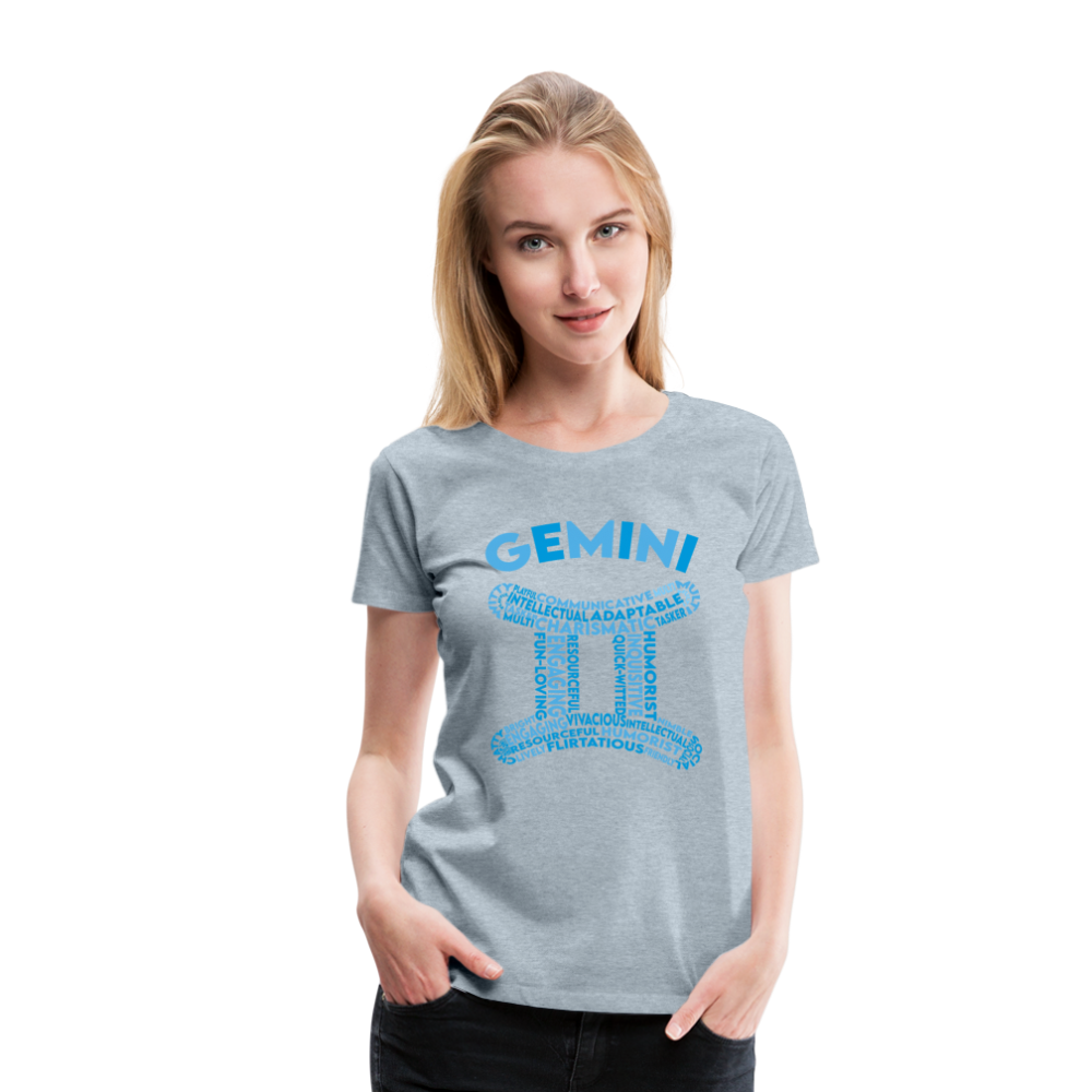 Women's Power Words Gemini Premium T-Shirt - heather ice blue