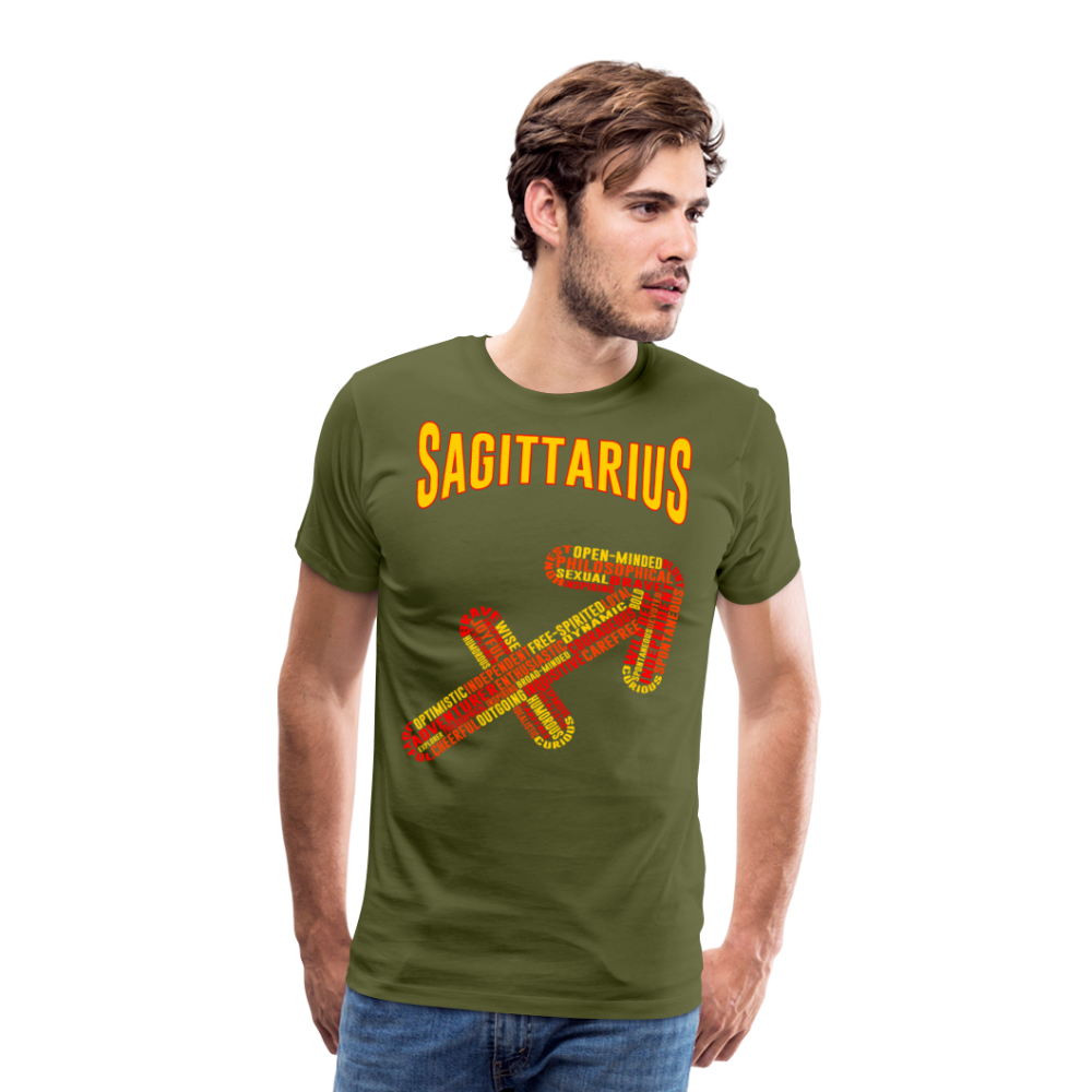 Men's Power Words Sagittarius Premium T-Shirt - olive green