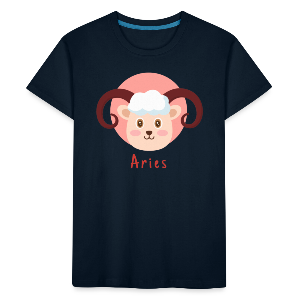 Kid’s Astro Toon Aries Premium Organic T-Shirt - deep navy