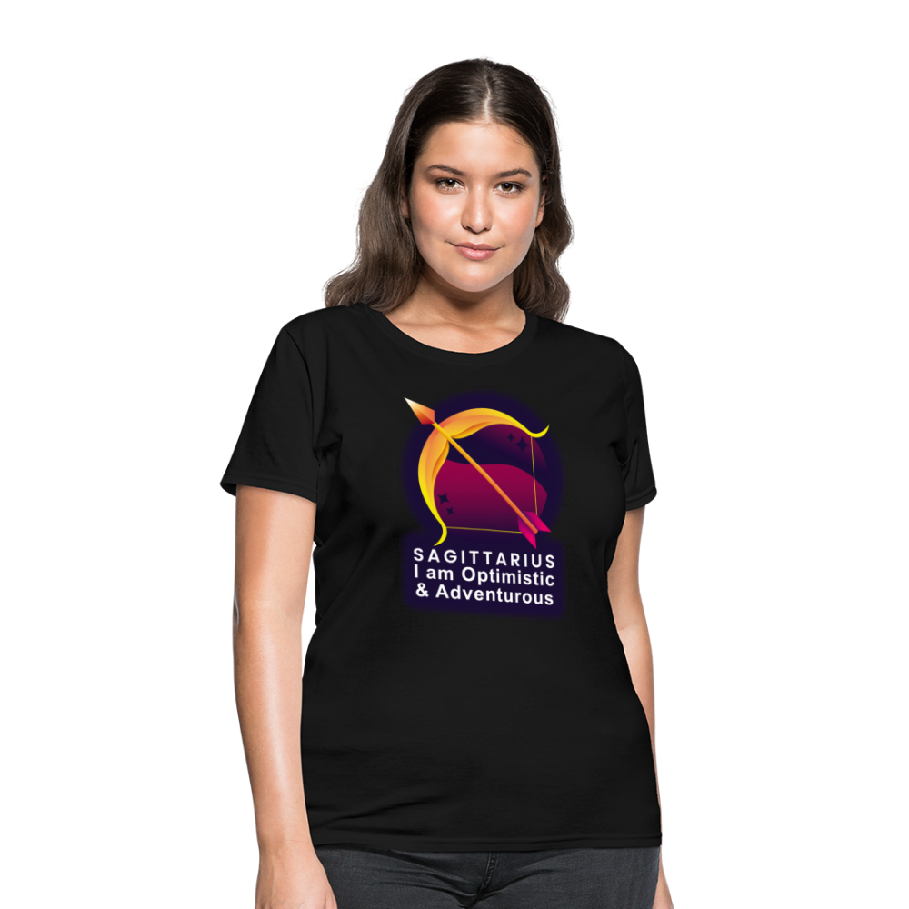 Women's Glow Sagittarius T-Shirt - black