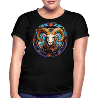 Thumbnail for Women's Mosaic Aries Relaxed Fit T-Shirt - black