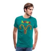 Thumbnail for Men's Power Words Aries Premium T-Shirt - teal