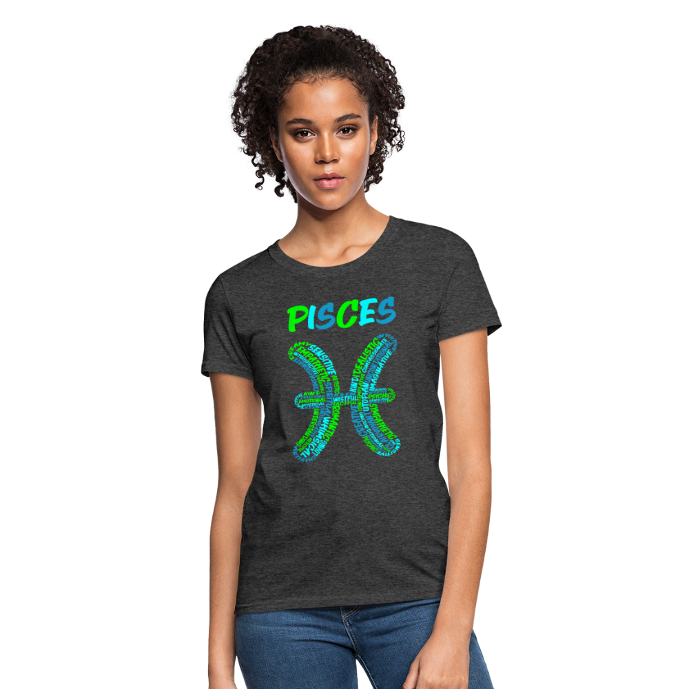 Women's Power Words Pisces T-Shirt - heather black