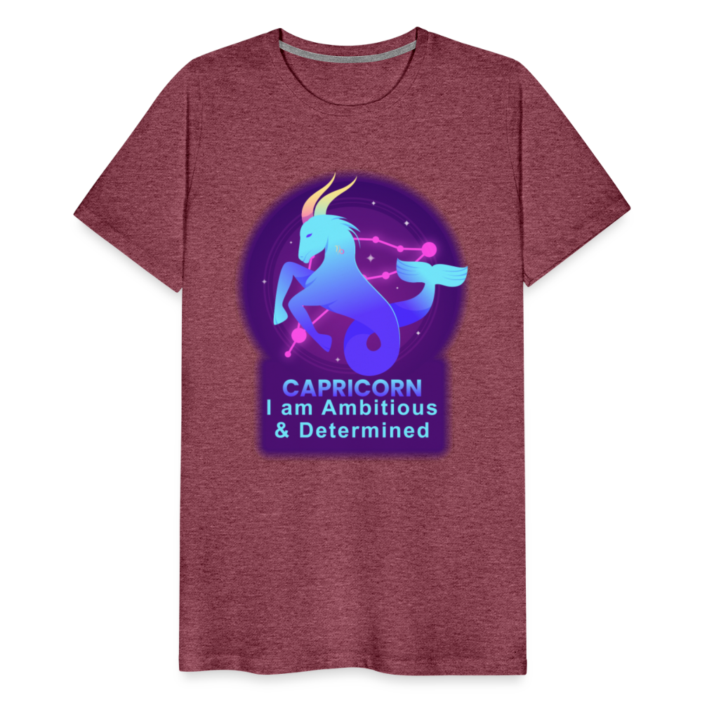 Men's Neon Capricorn Premium T-Shirt - heather burgundy