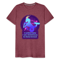 Thumbnail for Men's Neon Capricorn Premium T-Shirt - heather burgundy