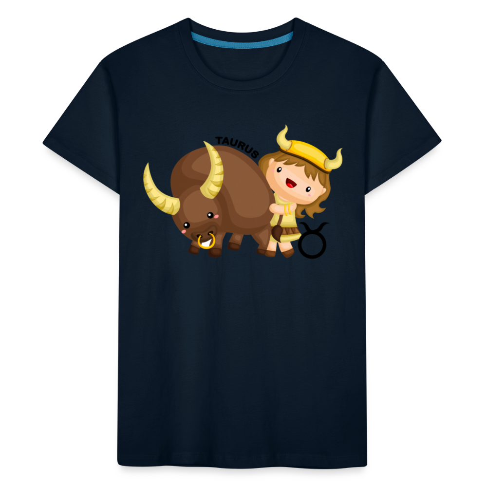 Kid’s Astro Girl Taurus Premium Organic T-Shirt - deep navy