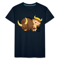 Thumbnail for Kid’s Astro Girl Taurus Premium Organic T-Shirt - deep navy