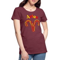 Thumbnail for Women's Power Words Aries Premium T-Shirt - heather burgundy